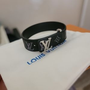 Lv Silver Black monogram bracelet